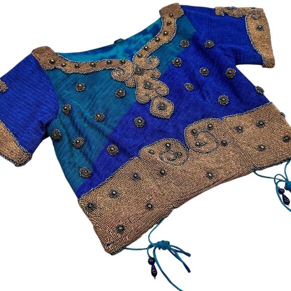 Authentic Indian Ready Made Choli Beaded Top - Picture 2 of 8